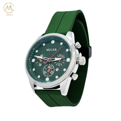 Big Dial Waterproof Siliver Bezel Colourful Silicone Strap Quartz Watch for Men and Women