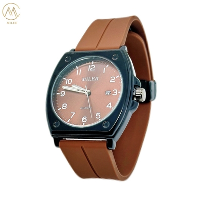 Hot Saling Simple Classic Casual Black Bezel Quartz Wristatch With Silicone Strap