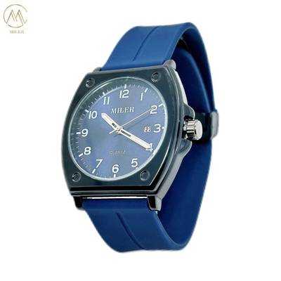 Hot Saling Simple Classic Casual Black Bezel Quartz Wristatch With Silicone Strap
