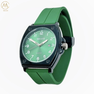 Hot Saling Simple Classic Casual Black Bezel Quartz Wristatch With Silicone Strap