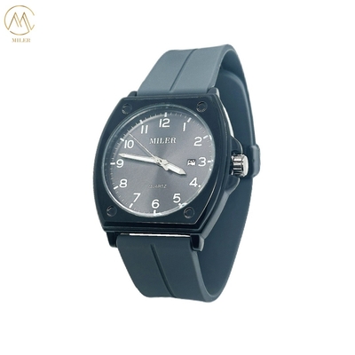 Hot Saling Simple Classic Casual Black Bezel Quartz Wristatch With Silicone Strap