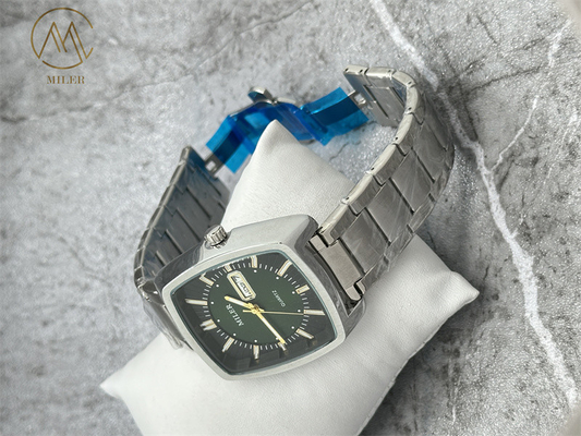 Luxury Watch Business Waterproof Stainless Steel Square Quartz Watch Men