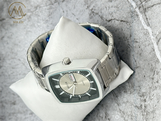 Luxury Watch Business Waterproof Stainless Steel Square Quartz Watch Men