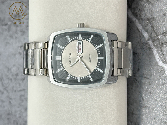 Luxury Watch Business Waterproof Stainless Steel Square Quartz Watch Men