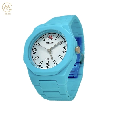 Newest Fashion Custom Logo Quartz Movement Rubber Strap Colourful Cartoon Wrist Watch