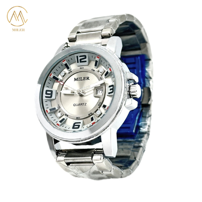 ML 1116A Silver Stainless Steel Strap Watch with Mineral Dial Window Material