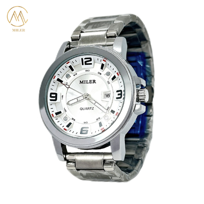 ML 1116A Silver Stainless Steel Strap Watch with Mineral Dial Window Material
