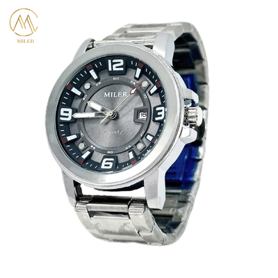 ML 1116A Silver Stainless Steel Strap Watch with Mineral Dial Window Material