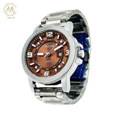 ML 1116A Silver Stainless Steel Strap Watch with Mineral Dial Window Material