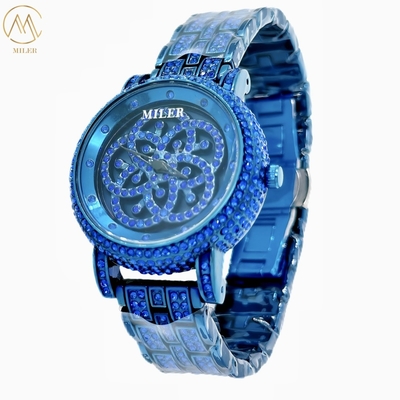 New Internet-Famous "Fortune Turns" Dual Rotating Dial Women's Quartz Diamond Waterproof Wrist Watch