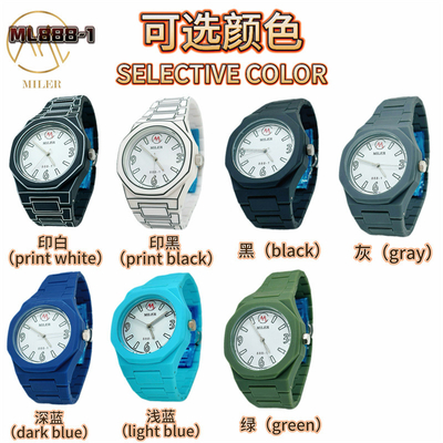Custom Logo 3ATM Waterproof Stainless Steel Strap Watch for Men Black Band and Digital Display for Active Lifestyles