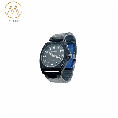New Design Silver and Black Bezel Waterproof Quartz Movement Watch for Adult
