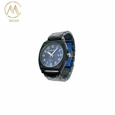 New Design Silver and Black Bezel Waterproof Quartz Movement Watch for Adult