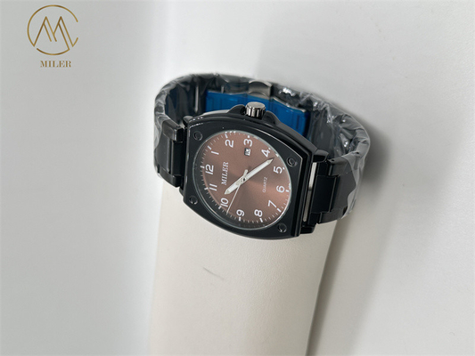 New Design Silver and Black Bezel Waterproof Quartz Movement Watch for Adult