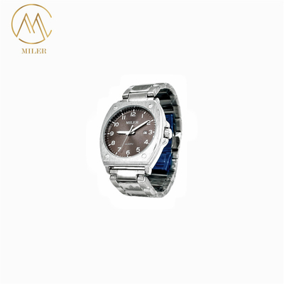New Model 7 Colors Case Dial Quartz Watch with Stainless Steel Strap