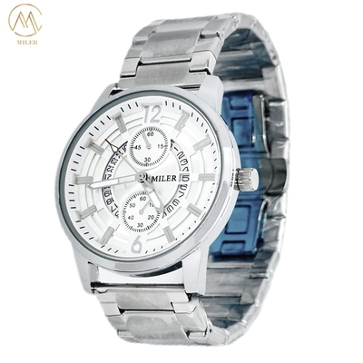 Fashion Stainless Steel Exquisite Calendar Quartz Waterproof Business Watch
