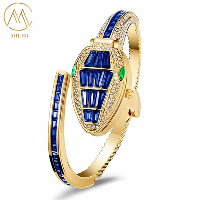 Luxury Design Snake Shape 5 Colors Option Quartz Watch for Ladies