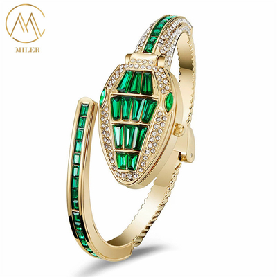 Luxury Design Snake Shape 5 Colors Option Quartz Watch for Ladies