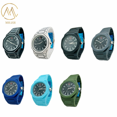 Classical Design Round Case Quartz Movement Wristwatch with Resin Strap for Kids
