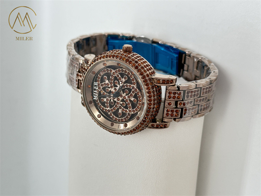 Attractive Beautiful Design Quartz Watch With Round Type Case Shape for Ladies
