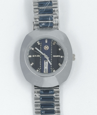 Round Type Quartz Wrist Watch with Steel Silver Bezel for Men