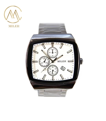 Concise Style Quartz Wirstwatch Calendar Display Stainless Steel Strap Watches