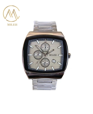 Concise Style Quartz Wirstwatch Calendar Display Stainless Steel Strap Watches
