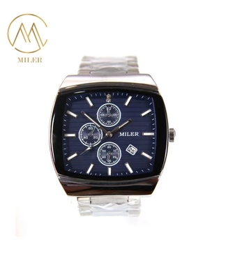 Concise Style Quartz Wirstwatch Calendar Display Stainless Steel Strap Watches
