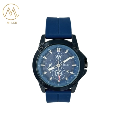 Fashionable Round Dial Silicone Unisex Wristwatch Trendy Waterproof Watch With Calendar