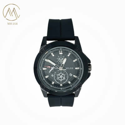 Fashionable Round Dial Silicone Unisex Wristwatch Trendy Waterproof Watch With Calendar