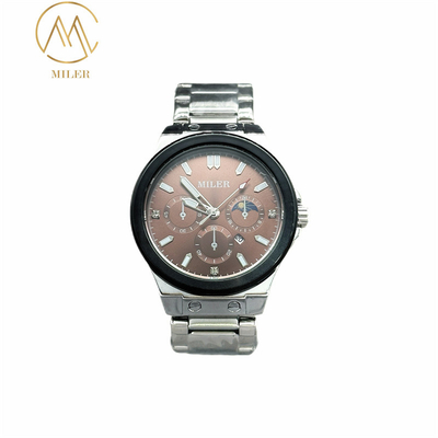 Quartz Wrist Watch with Mineral Glass Surface with Stainless Steel Strap