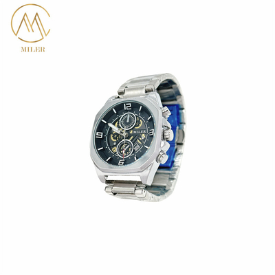 Newly Design Waterproof  Silver Bezel Quartz Watch Good Price Logo Customize Watch for Men