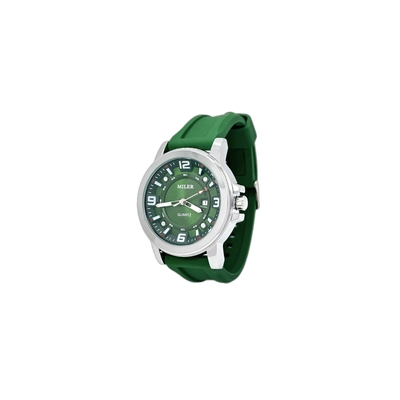 Silver Bezel Silicone Strap Waterproof  Quartz Watch for Men and Women