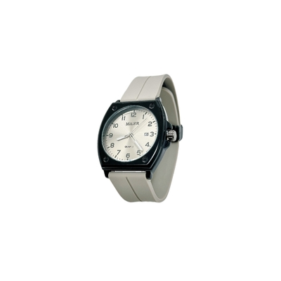 Black / Silver Bezel Silicon Strap Watch Modern Analog Display for Professional Look