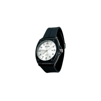 Black / Silver Bezel Silicon Strap Watch Modern Analog Display for Professional Look
