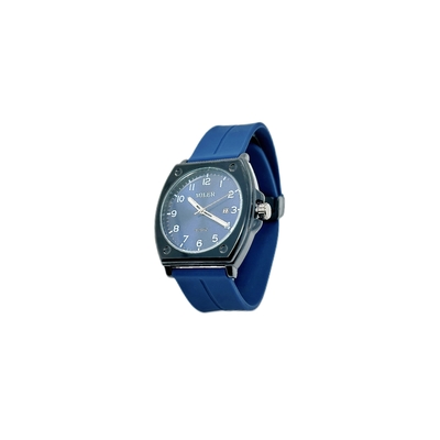 Black / Silver Bezel Silicon Strap Watch Modern Analog Display for Professional Look
