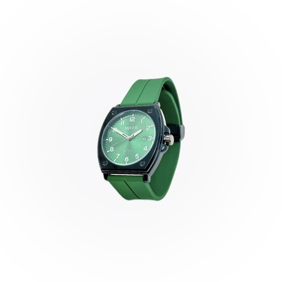 Black / Silver Bezel Silicon Strap Watch Modern Analog Display for Professional Look
