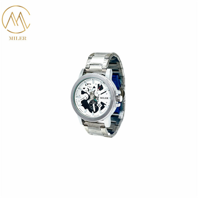 Waterproof Black White Bezel Quartz Men Wristwatch with 6 Case Colors Option