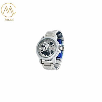 Waterproof Black White Bezel Quartz Men Wristwatch with 6 Case Colors Option