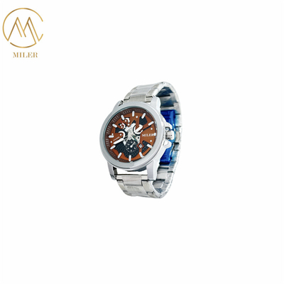 Waterproof Black White Bezel Quartz Men Wristwatch with 6 Case Colors Option