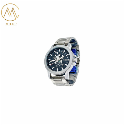 Waterproof Black White Bezel Quartz Men Wristwatch with 6 Case Colors Option