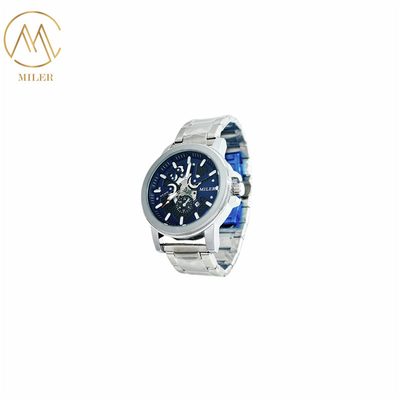 Waterproof Black White Bezel Quartz Men Wristwatch with 6 Case Colors Option