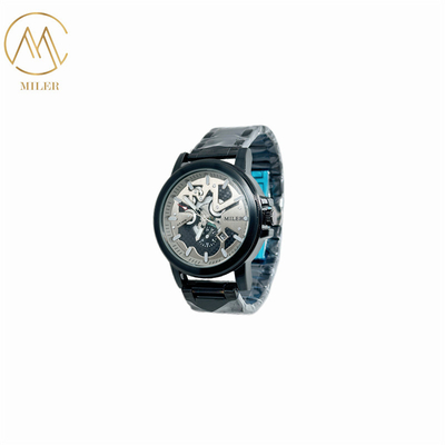 Waterproof Black Bezel Quartz Men watch with 6 Case Colors Option