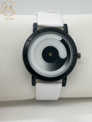 Durable Leather Strap Quartz Watch 30 Meters Water Resistance Stylish Design