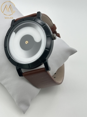 Durable Leather Strap Quartz Watch 30 Meters Water Resistance Stylish Design