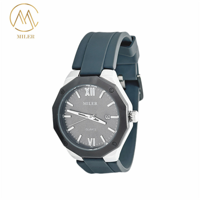 Round Dial Shape Silicon Strap Waterproof Quartz Watch with Multiple Colors for Men and Women