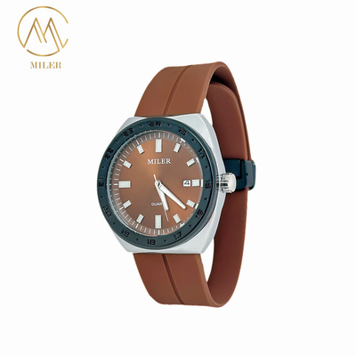Black Bezel Mens Quartz Wrist Watches with 8 Dial Colors for Choice