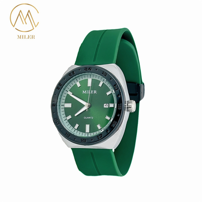 Black Bezel Mens Quartz Wrist Watches with 8 Dial Colors for Choice