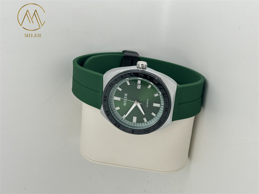 Black Bezel Mens Quartz Wrist Watches with 8 Dial Colors for Choice