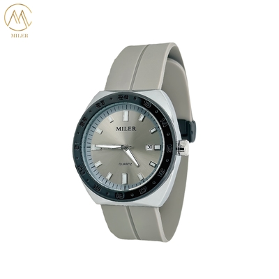 Fashion Casual Business Quartz Life Waterproof Auto Date Display Quartz Wrist watch with Silicone Stra
